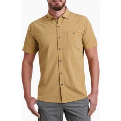 KUHL Men's Optimizr Short Sleeve -Men Sportswear Store 7316 Optimizr SS Honey Maple Front