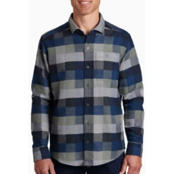 KUHL Men's Pixelatr Flannel Long Sleeve -Men Sportswear Store 7336 pixelatr flannel ls sea glass front pdp photo 41ff3d12 a73b 4e05 b69d e2a7db21f2b9 1