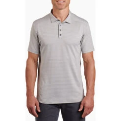 Men's AirKuhl Polo 11 Men's AirKuhl Polo -Men Sportswear Store 7344 airkuhl polo cloud gray front