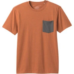 Men's PrAna Pocket T-Shirt 6 Men's PrAna Pocket T-Shirt -Men Sportswear Store M1POCK316 RUSSETHEATHER ALT 9