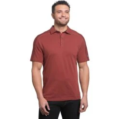 KUHL Men's Wayfarer Short Sleeve Polo Shirt -Men Sportswear Store Men s Wayfarer 7242 Sundried Tomato