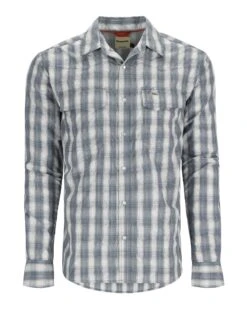 Men's Big Sky Long Sleeve Fishing Shirt -Men Sportswear Store big sky orangeplaid