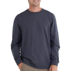 Men's Bamboo Heritage Fleece Crew -Men Sportswear Store heritage fleece crew graphite men top 1