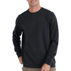 Men's Bamboo Heritage Fleece Crew -Men Sportswear Store heritage fleece crew heather black men top 1